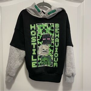 Kids Black and Gray Hoodie with Green Graphic Size 4-5